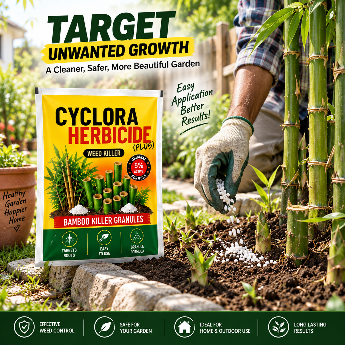 Cyclora Bamboo Killer Herbicide Granules – Pack of 2